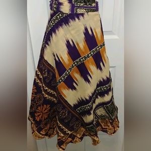 Guru bohemian silk wrap skirt